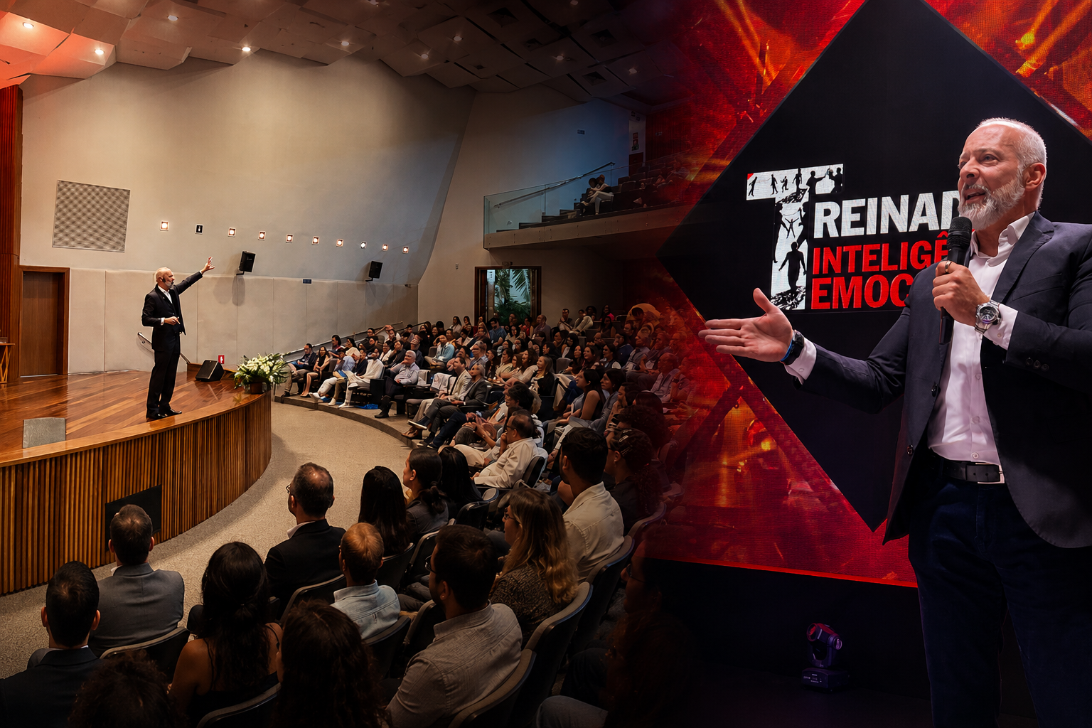 Alexandre Alvarenga apresentando a palestra Autocomando Emocional